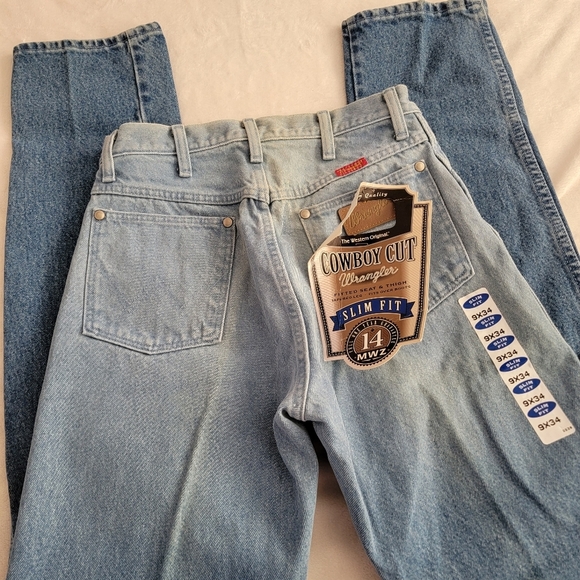 Vintage Wrangler Slim Fit Ombre Straight Leg Western - Picture 5 of 7